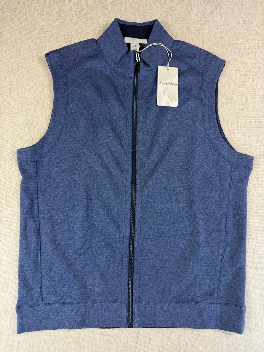 Tommy Bahama Reversible Flip Coast Full Zip Vest Blue Heather Men’s Medium NWT